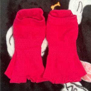 toesox Bright Pink Toe-less Grip Socks, new no tags